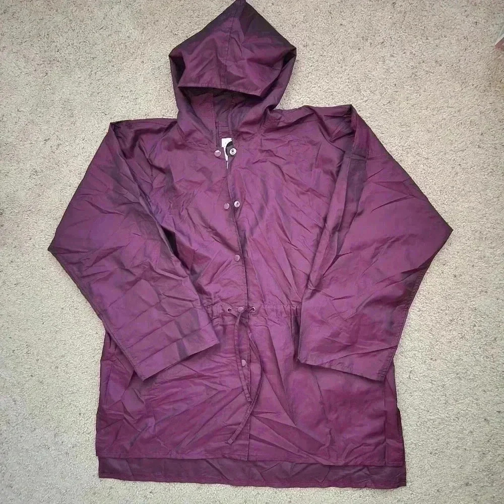 Totes vintage windbreaker rain jacket purple sz OS